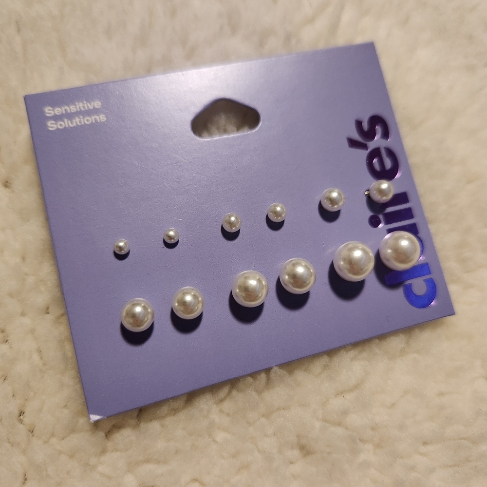 Claire's Pearl Stud Earrings Set (Bundle 2 For $15)